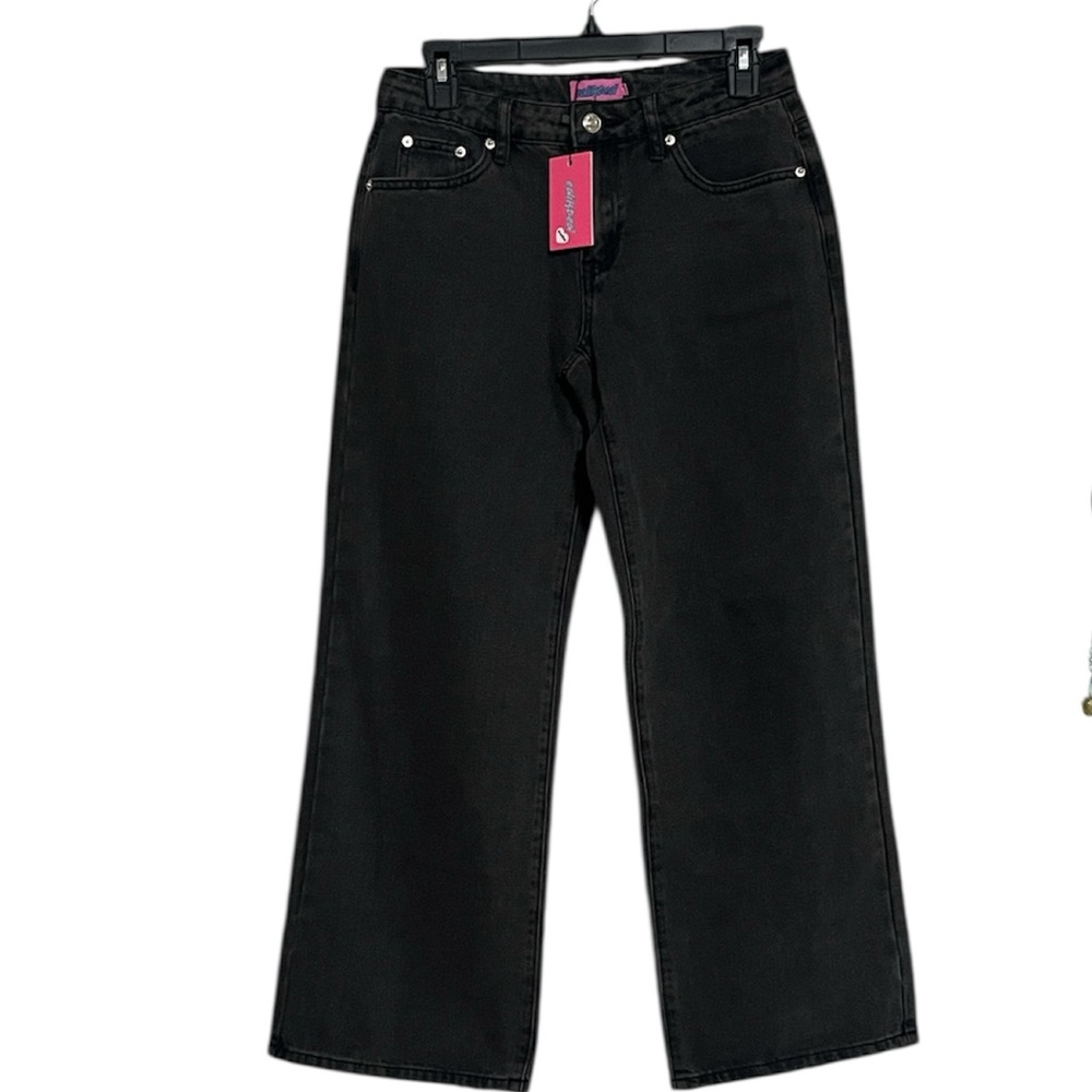 Edikted Black Wash Wide Leg Jeans Petite S NEW with Tags